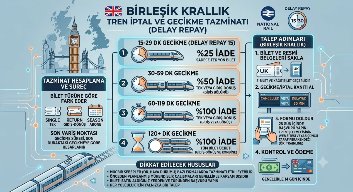 İngiltere'de Tren Gecikme Tazminatı (Delay Repay)